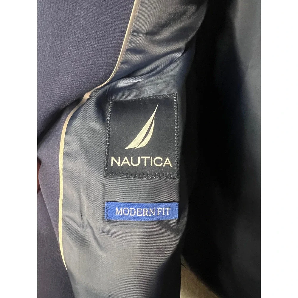 Nautica Mens Modern Fit Active Stretch Blazer Blue 44S NA000274